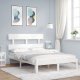 vidaXL Rama łóżka z wezgłowiem, biała, 4FT, mała podwójna, lite drewno 1