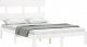 vidaXL Rama łóżka z wezgłowiem, biała, 4FT, mała podwójna, lite drewno 4