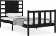 vidaXL Rama łóżka z wezgłowiem, czarna, 2FT6, pojedyncza, lite drewno 2