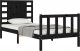 vidaXL Rama łóżka z wezgłowiem, czarna, 2FT6, pojedyncza, lite drewno 4