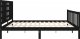 vidaXL Rama łóżka z wezgłowiem, czarna, 200x200 cm, lite drewno 7