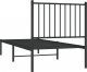 vidaXL vidaXL Metalowa rama łóżka z wezgłowiem, czarna, 75x190 cm 7
