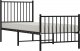 vidaXL vidaXL Metalowa rama łóżka z wezgłowiem i zanóżkiem, czarna, 75x190 cm 3