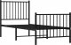 vidaXL vidaXL Metalowa rama łóżka z wezgłowiem i zanóżkiem, czarna, 75x190 cm 4