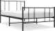 vidaXL vidaXL Metalowa rama łóżka z wezgłowiem i zanóżkiem, czarna, 75x190 cm 2