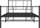 vidaXL vidaXL Metalowa rama łóżka z wezgłowiem i zanóżkiem, czarna, 75x190 cm 6