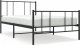 vidaXL vidaXL Metalowa rama łóżka z wezgłowiem i zanóżkiem, czarna, 107x203cm 2
