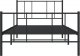 vidaXL vidaXL Metalowa rama łóżka z wezgłowiem i zanóżkiem, czarna, 107x203cm 6