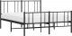 vidaXL vidaXL Metalowa rama łóżka z wezgłowiem i zanóżkiem, czarna, 140x190cm 3