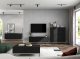 Meble Lindner Komoda RTV Glamour Szafka RTV Glamour Czarna 112cm 10