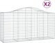 vidaXL Kosze gabionowe, 2 szt, 200x50x100/120 cm, galwanizowane żelazo 2
