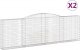 vidaXL Kosze gabionowe, 2 szt, 400x30x120/140 cm, galwanizowane żelazo 2