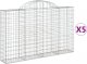 vidaXL Kosze gabionowe, 5 szt, 200x30x120/140 cm, galwanizowane żelazo 2