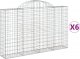 vidaXL Kosze gabionowe, 6 szt, 200x30x120/140 cm, galwanizowane żelazo 2