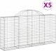 vidaXL Kosze gabionowe, 5 szt, 200x30x100/120 cm, galwanizowane żelazo 2