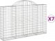 vidaXL Kosze gabionowe, 7 szt, 200x30x120/140 cm, galwanizowane żelazo 2