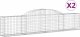 vidaXL Kosze gabionowe, 2 szt., 300x30x60/80 cm, galwanizowane żelazo 2
