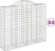 vidaXL Kosze gabionowe, 4 szt, 200x50x160/180 cm, galwanizowane żelazo 2