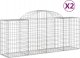 vidaXL Kosze gabionowe, 2 szt, 200x50x80/100 cm, galwanizowane żelazo 2