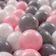 KiddyMoon KiddyMoon Plastikowe piłeczki 7cm biały-szary-pudrowy róż 50 Zabawka zestaw kulek 1
