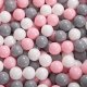 KiddyMoon KiddyMoon Plastikowe piłeczki 7cm biały-szary-pudrowy róż 50 Zabawka zestaw kulek 1