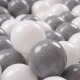 KiddyMoon KiddyMoon Plastikowe piłeczki 7cm biały-szary 50 Zabawka zestaw kulek 1