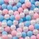 KiddyMoon KiddyMoon Plastikowe piłeczki 6cm babyblue-pudrowy róż-perła 500/6cm Zabawka zestaw kulek 2