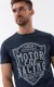 Ombre T-shirt męski bawełniany z nadrukiem - granatowy V4 S1735 S 1