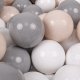 KiddyMoon KiddyMoon Plastikowe piłeczki 7cm pastelowy beż-szary-biały 300 Zabawka zestaw kulek 1