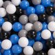 KiddyMoon KiddyMoon Plastikowe piłeczki 7cm szary-biały-niebieski-czarny 50 Zabawka zestaw kulek 1