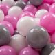 KiddyMoon KiddyMoon Plastikowe piłeczki 7cm szary-biały-róż 50 Zabawka zestaw kulek 1