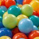 KiddyMoon KiddyMoon Plastikowe piłeczki 7cm jasny zielony-pomarańcz-turkus-niebieski-babyblue-żółty 50 Zabawka zestaw kulek 1