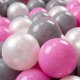KiddyMoon KiddyMoon Plastikowe piłeczki 7cm perła-szary-róż 50 Zabawka zestaw kulek 1