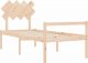 vidaXL Rama łóżka z wezgłowiem, 3FT, pojedyncza, lite drewno 5