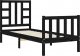 vidaXL Rama łóżka z wezgłowiem, czarna, 2FT6, pojedyncza, lite drewno 5