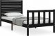 vidaXL Rama łóżka z wezgłowiem, czarna, 2FT6, pojedyncza, lite drewno 2