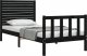 vidaXL Rama łóżka z wezgłowiem, czarna, 2FT6, pojedyncza, lite drewno 4