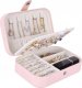 Aptel PUDEŁKO na Biżuterię Organizer Zamykany 16x11x5cm różowy CA21 1
