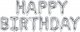 BALON FOLIOWY DEKORACJA URODZINOWA HAPPY BIRTHDAY SREBRNA 340CM X 35CM 1