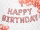 BALON FOLIOWY DEKORACJA URODZINOWA HAPPY BIRTHDAY RÓŻOWE ZŁOTO 340CM X 35CM 1