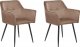Beliani Zestaw 2 krzeseł do jadalni welurowy brązowy JASMIN 1