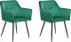 Beliani Zestaw 2 krzeseł do jadalni welurowy szmaragdowy JASMIN 1