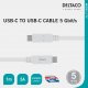 Kabel USB Deltaco USB-C - USB-C 1 m Biały (USBC-1502M) 2
