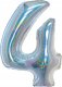 GoDan Balon foliowy B_C Cyfra4 hologr sreb CH-BHS4 44765 2