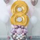 Springos Balon na urodziny cyfra 8 foliowy 40 cm złoty UNIWERSALNY 1