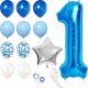 Springos Balony niebieskie i srebrne zestaw na roczek z cyfrą 1 urodziny UNIWERSALNY 4