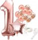Springos Balony rosegold zestaw na roczek z cyfrą 1 urodziny UNIWERSALNY 1