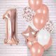Springos Balony rosegold zestaw na roczek z cyfrą 1 urodziny UNIWERSALNY 5