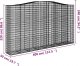 vidaXL Kosze gabionowe, 4 szt, 400x50x220/240 cm, galwanizowane żelazo 6