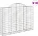 vidaXL Kosze gabionowe, 10 szt, 200x30x140/160cm, galwanizowane żelazo 2